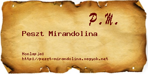 Peszt Mirandolina névjegykártya